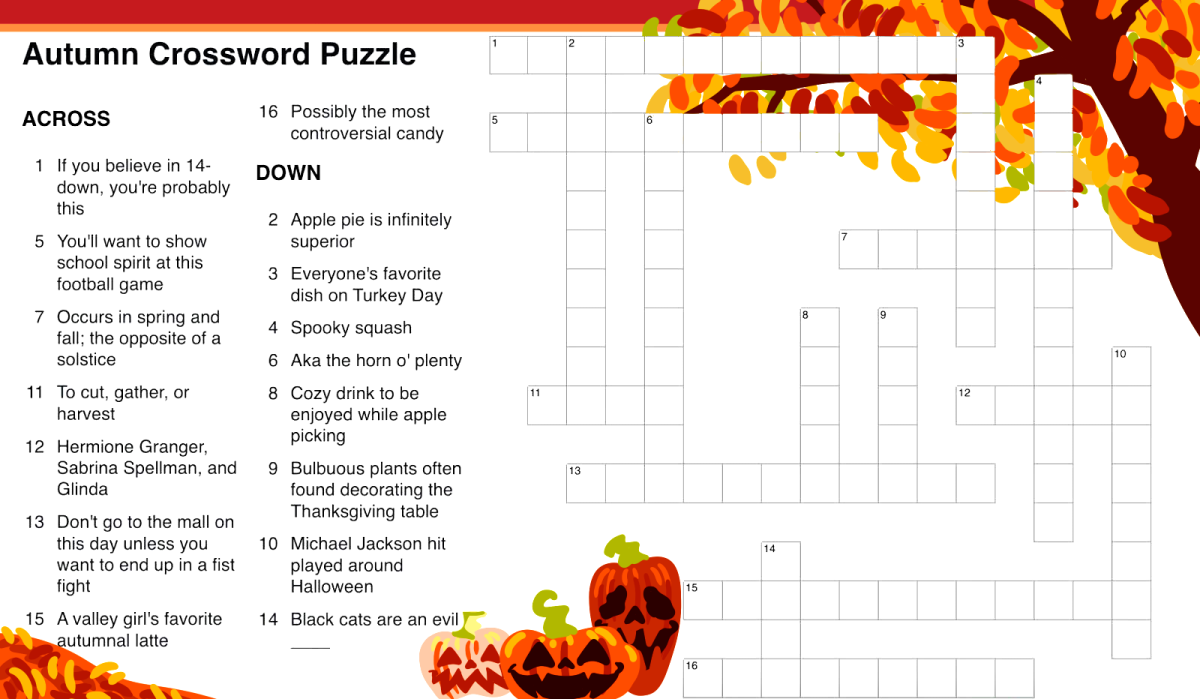 Autumn Crossword Puzzle