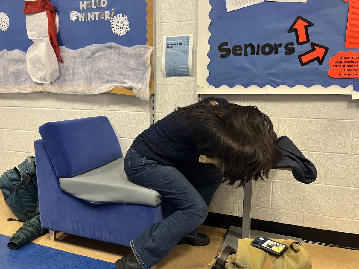 Junior, Lucia Petty, dozes off during lunch