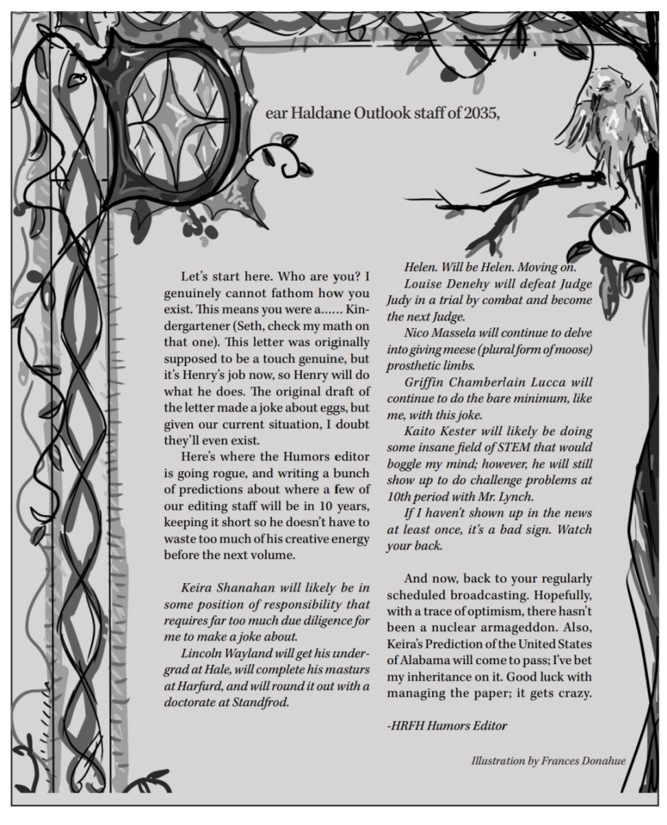 Letter to the Outlook, Ten Years from Now