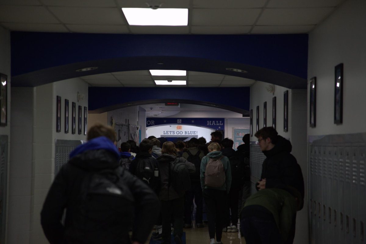 Students of all grades rush through the hallways of Haldane High School to get to their next class on time on December 11 2025.