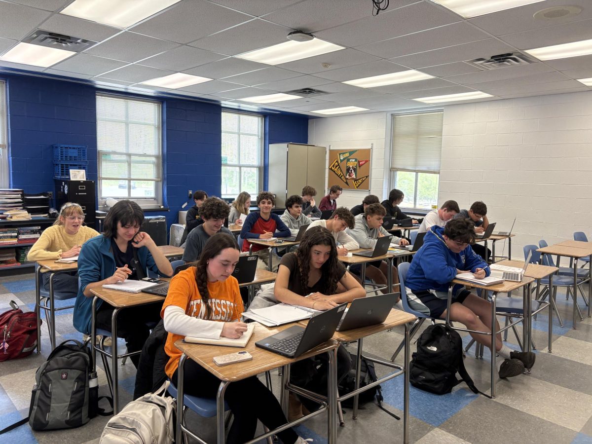 Haldane High School students study for AP Calculus and AP Statistics during 10th period on Monday, April 20, 2026.